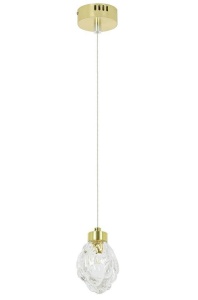 PENDUL FLASH, AURIU SI TRANSPARENT, DIN METAL SI STICLA, STIL MODERN, B2 - Img 3