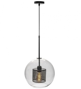 PENDUL LOFT BLACK APP559-1CP, 30 cm, NEGRU, DIN OTEL, METAL SI STICLA, STIL MODERN, TU - Img 2