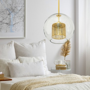 PENDUL LOFT GOLD APP554-1CP, 20 cm, AURIU, DIN OTEL, METAL SI STICLA, STIL MODERN, TU - Img 5