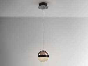 PENDUL ORBES, 15 CM, NEGRU/FUMURIU, DIN METAL, STICLA SI POLICARBONAT, STIL MODERN