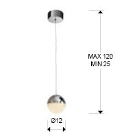 PENDUL SPHERE, 12 CM, CROM, DIN METAL SI POLICARBONAT, STIL MODERN - Img 2