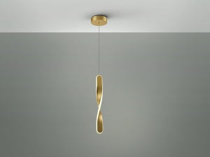 PENDUL TWIST, 12 CM, AURIU PERIAT, DIN METAL SI ACRIL, STIL MODERN - Img 3
