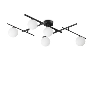 PLAFONIERA ATLAS PL5, NEGRU, DIN METAL, STIL MODERN