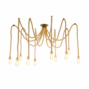 PLAFONIERA CHANDELIER SPIDER 10, APP682-10CP, 150x20 cm, MARO/NATURAL, DIN OTEL DE INALTA CALITATE, STIL MODERN, TU