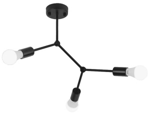 PLAFONIERA CLASSIC 3, APP736-3C Black, 45x40 cm, NEGRU, DIN OTEL DE INALTA CALITATE, STIL MODERN, TU