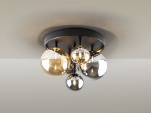 PLAFONIERA DARK, 45 CM, MULTICOLORA, DIN METAL SI STICLA, STIL MODERN - Img 2