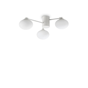 PLAFONIERA HERMES PL3 D60, ALB, DIN METAL, STIL MODERN