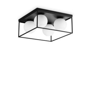 PLAFONIERA LINGOTTO PL4, NEGRU, DIN METAL, STIL MODERN