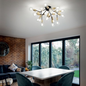 PLAFONIERA SPARK PL20, NEGRU, DIN METAL, STIL MODERN - Img 2