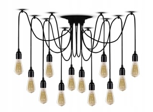 PLAFONIERA SPIDER 12, JDL-03, 20x150 cm, NEGRU, DIN OTEL SI METAL DE INALTA CALITATE, STIL MODERN, TU
