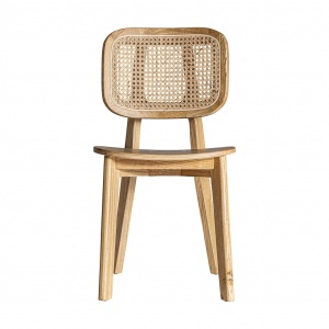 SCAUN ALORA REF. 29589, CULOARE NATURALA, STIL SCANDINAV, DIN LEMN MASIV DE ULM SI RATAN, VIC - Img 2