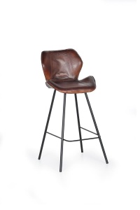 SCAUN BAR 6133, MARO/NEGRU, DIN PIELE SI METAL, STIL INDUSTRIAL G&C