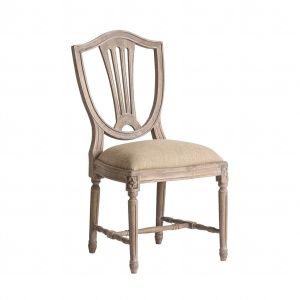 SCAUN CHEROY REF. 25442, BEJ, STIL CLASIC, DIN LEMN MASIV DE MANGO, BUMBAC SI IN, VIC