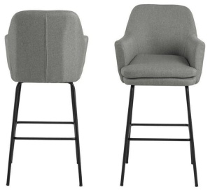 SCAUN DE BAR CHISA GRI, DIN METAL SI TEXTIL, STIL MODERN B2