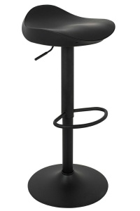 SCAUN DE BAR FLINT NEGRU, CONFECTIONAT DIN PLASTIC SI METAL, STIL MODERN