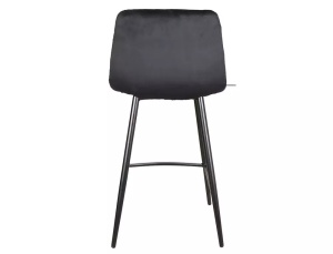 SCAUN DE BAR MILA H-2, NEGRU BLUVEL 19/NEGRU MAT, TAPITERIE DIN CATIFEA SI PICIOARE DIN METAL, STIL MODERN - Img 5