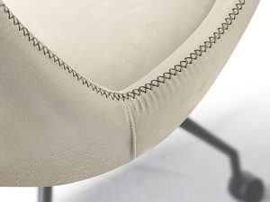 SCAUN DE BIROU DIANE, 88 CM, ALB/NEGRU MAT, TAPITERIE DIN STOFA FINA SI PICIOARE DIN METAL, STIL MODERN - Img 5