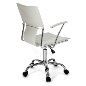 SCAUN DE BIROU, LYNX WHITE, STIL MODERN, DIN METAL SI PIELE ECO, COD 1447 - Img 2