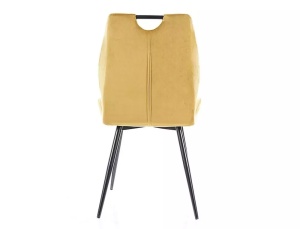 SCAUN DINING ARCO, CURRY BLUVEL 68/NEGRU MAT, TAPITERIE DIN CATIFEA SI PICIOARE DIN METAL, STIL MODERN - Img 7