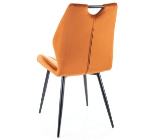 SCAUN DINING ARCO, SCORTISOARA BLUVEL 4215/NEGRU MAT, TAPITERIE DIN CATIFEA SI PICIOARE DIN METAL, STIL MODERN - Img 2