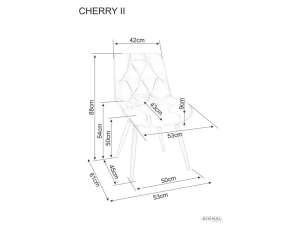 SCAUN DINING CHERRY II, BEJ BLUVEL 28/NEGRU MAT, TAPITERIE DIN CATIFEA SI PICIOARE DIN METAL, STIL MODERN - Img 3