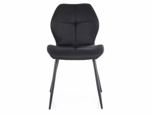 SCAUN DINING FRANK, NEGRU 19/NEGRU MAT, TAPITERIE DIN STOFA SI PICIOARE DIN METAL, STIL MODERN - Img 2