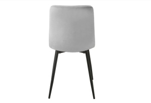 SCAUN DINING IVO, GRI DESCHIS BLUVEL 03/NEGRU MAT, TAPITERIE DIN CATIFEA SI PICIOARE DIN METAL, STIL MODERN - Img 5