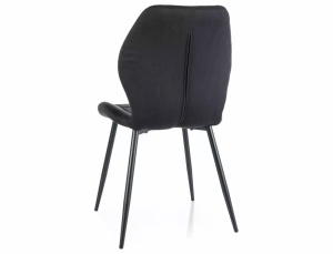 SCAUN DINING JAKE, NEGRU 19/NEGRU MAT, TAPITERIE DIN STOFA SI PICIOARE DIN METAL, STIL MODERN - Img 3