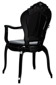 SCAUN DINING KING ARM, NEGRU, DIN POLICARBONAT, STIL MODERN - Img 4