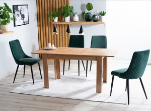 SCAUN DINING PIANO B, VERDE BLUVEL 78/NEGRU MAT, TAPITERIE DIN CATIFEA SI PICIOARE DIN METAL, STIL MODERN - Img 3