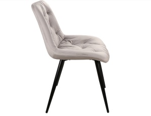 SCAUN DINING PRAGA, GRI DESCHIS BLUVEL 03/NEGRU MAT, TAPITERIE DIN CATIFEA SI PICIOARE DIN METAL, STIL MODERN, SIGNAL - Img 4