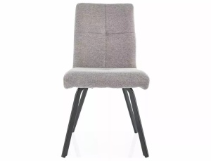 SCAUN DINING SWING, BEJ 34/NEGRU MAT, TAPITERIE DIN STOFA BREGO SI PICIOARE DIN METAL, STIL MODERN - Img 2
