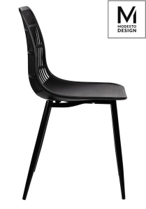 SCAUN DINING/TERASA BASKET, NEGRU, DIN POLIPROPILENA SI METAL, STIL MODERN - Img 4