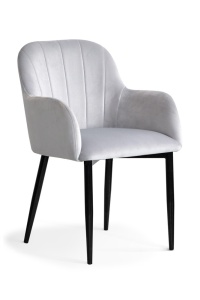 SCAUN DINING TULIP ARGINTIU/NEGRU - DESIGN MODERN