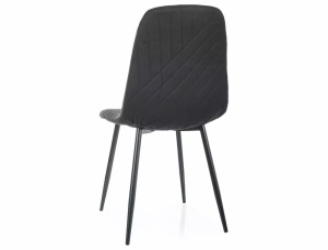 SCAUN DINING TWIST, NEGRU 19/NEGRU MAT, TAPITERIE DIN STOFA SI PICIOARE DIN METAL, STIL MODERN - Img 3