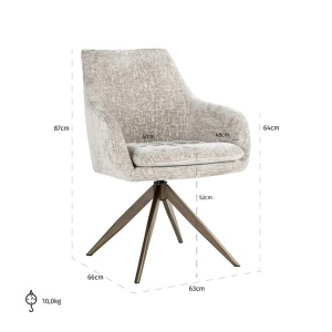 SCAUN LISONNE, BEJ, METAL, STOFA, SPUMA, RICHMOND INTERIORS