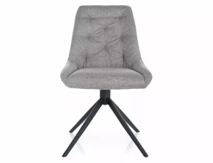 SCAUN PIVOTANT ASTI, GRI 07/NEGRU MAT, TAPITERIE DIN STOFA BREGO SI PICIOARE DIN METAL, STIL MODERN - Img 2