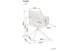 SCAUN PIVOTANT AZALIA BUFFALO, BEJ 01/NEGRU MAT, TAPITERIE DIN PIELE ECO SI PICIOARE DIN METAL, STIL MODERN - Img 5