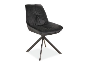 SCAUN PIVOTANT BOOGIE I, NEGRU BLUVEL 19/NEGRU MAT, TAPITERIE DIN CATIFEA SI PICIOARE DIN METAL, STIL MODERN - Img 1