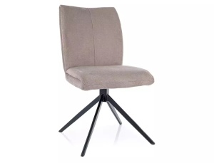 SCAUN PIVOTANT COCO I, BEJ 34/NEGRU MAT, TAPITERIE DIN STOFA VARDO SI PICIOARE DIN METAL, STIL MODERN - Img 1