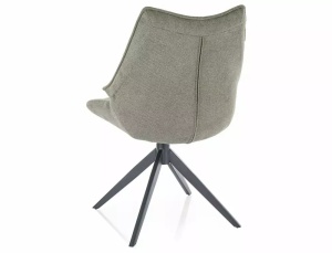 SCAUN PIVOTANT CODA, OLIVE 74/NEGRU MAT, TAPITERIE DIN STOFA VARDO SI PICIOARE DIN METAL, STIL MODERN - Img 3