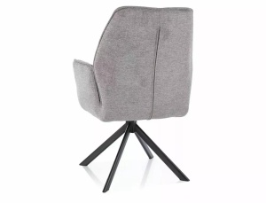 SCAUN PIVOTANT HUGO, GRI 07/NEGRU MAT, TAPITERIE DIN STOFA BREGO SI PICIOARE DIN METAL, STIL MODERN - Img 3