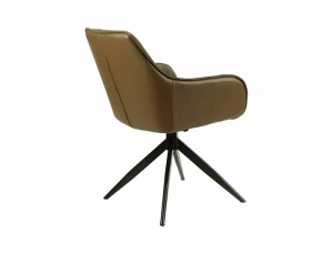 SCAUN PIVOTANT SEMPRE, OLIVE 77/NEGRU MAT, TAPITERIE DIN STOFA BREGO, PIELE ECO SI PICIOARE DIN METAL, STIL MODERN - Img 2