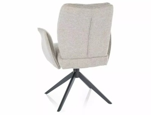 SCAUN PIVOTANT WING, BEJ DESCHIS 31/NEGRU MAT, TAPITERIE DIN STOFA BREGA SI PICIOARE DIN METAL, STIL MODERN - Img 4