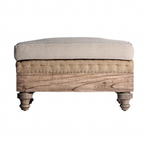 SCAUNEL RETZ REF. 28976, CULOARE CREM, STIL VINTAGE, DIN LEMN MASIV DE MANGO SI BUMBAC, VIC