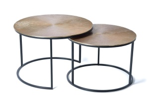 SET 2 MASUTE DE CAFEA 1022, MARO BRONZ/NEGRE, METAL, STIL VINTAGE G&C - Img 4