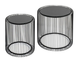 SET 2 MASUTE DE CAFEA WIRE 44 CM, CONFECTIONATE DIN STICLA, FONTA SI METAL, STIL MODERN