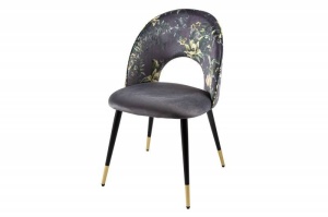 SET 2 SCAUNE, DINING, BOUTIQUE DIN CATIFEA SI METAL, GRI/NEGRU, ARTIM GROUP SELECTION