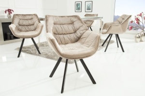 SET 2 SCAUNE DINING SAU BIROU DUTCH COMFORT ERGONOMICE BEJ/GRI, DESIGN MODERN