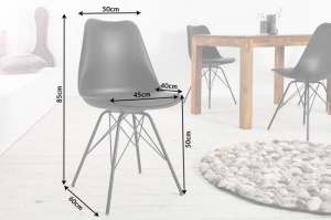 SET 4 SCAUNE, SCANDINAVIA, DIN METAL SI PIELE ECO, NEAGRA - Img 6